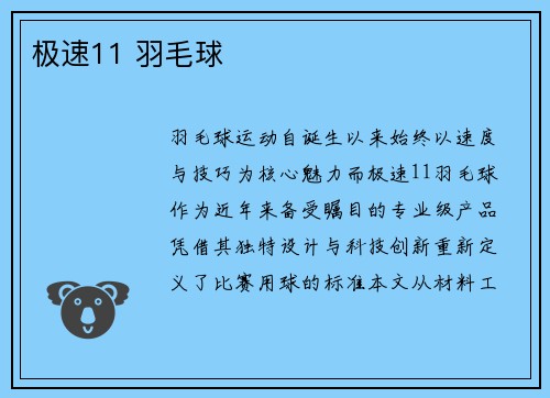 极速11 羽毛球