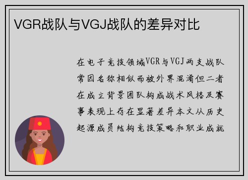 VGR战队与VGJ战队的差异对比